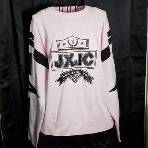 Juicy Couture Racer Crest Sweater in Hush Pink NWT